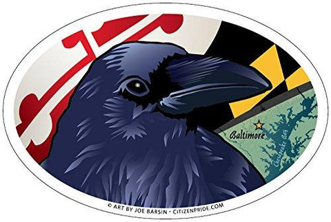 Baltimore Raven Oval Magnet, 6x4