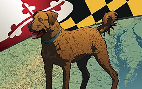 Maryland Chessie Door Mat by Joe Barsin, 30x18, Chesapeake Bay Retriever