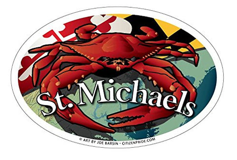 St Michaels Maryland Red Crab Oval Magnet, 6x4