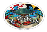 St Michaels Maryland Blue Crab Oval Magnet, 6x4