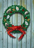 Coastal Holiday Crab Wreath Card by Joe Barsin, 5x7