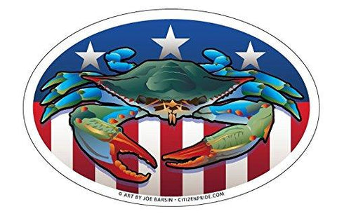 Blue Crab USA Oval Magnet, 6x4