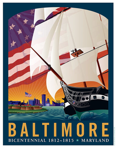 Baltimore: By The Dawn's Early Light Art Print by Joe Barsin, 11x14