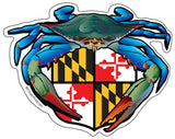 Blue Crab Maryland Crest Sticker,  5x4