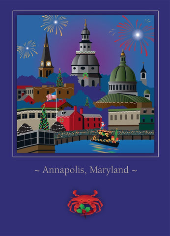 Annapolis Holiday Card by Joe Barsin, 5x7
