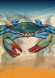 Coastal Blue Crab Large House Flag by Joe Barsin, 28x40