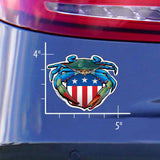 Measurements of Blue Crab USA Crest Sticker