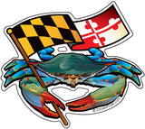 Blue Crab Maryland Banner Sticker, 5x4.5