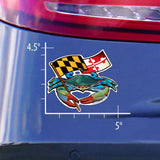 Measurements of Blue Crab Maryland Banner Sticker