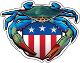 Blue Crab USA Crest Sticker, 5x4