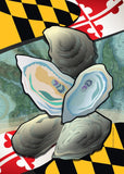 Maryland Oysters of the Chesapeake Bay Coastal House Flag by Joe Barsin. 28x40