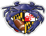 Raven Crab Football Maryland Crest, Large Decal