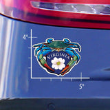 Measurements of Blue Crab Virginia Dogwood Crest Sticker