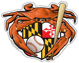 Oriole Baseball Crab Maryland Crest, Large Decal