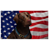 USA Chocolate Lab, Large Flag, 60 x 36" with 2 grommets