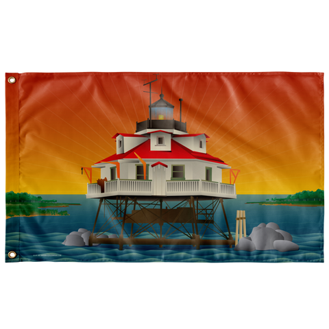 Thomas Point Shoal Lighthouse, Large Flag, 60 x 36" with 2 grommets