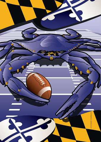 Ravens Sports Crab of Baltimore House Flag by Joe Barsin, 28x40