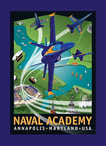 Blue Angels: Naval Academy Notecard by Joe Barsin, 5x7