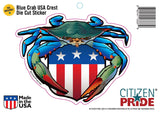 Blue Crab USA Crest Sticker package