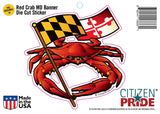 Packaging of Red Crab Maryland Banner Sticker