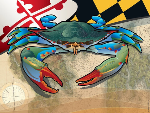 Maryland Blue Crab Art Print by Joe Barsin, 16x12
