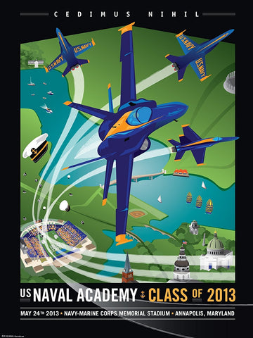 Blue Angels: 2013 Class, Naval Academy Art Print by Joe Barsin, 18x24