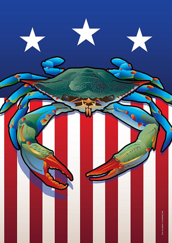 USA Blue Crab Large House Flag by Joe Barsin, 28x40