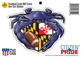 Packaging of Raven Crab Football Maryland Crest Sticker