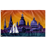 Annapolis Steeples and Cupolas: Sunset, Large Flag, 60 x 36" w/ 2 grommets