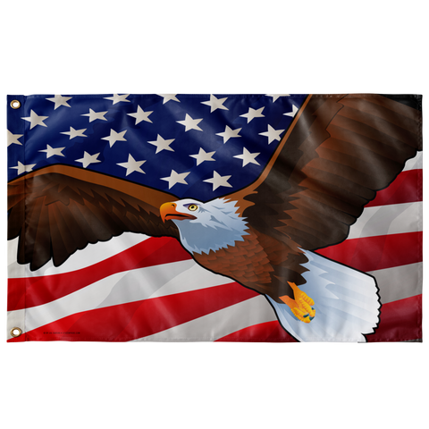 USA Bald Eagle, Large Flag, 60 x 36" with 2 grommets