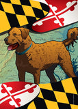 Maryland Chessie Large House Flag by Joe Barsin, 28x40, Chesapeake Bay Retriever