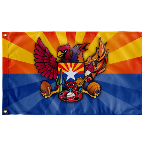 Arizona Sports Fan Crest, Large Flag, 60 x 36" w/ 2 grommets