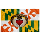 Maryland flag Irish Claddagh, Large Flag, 60 x 36" with 2 grommets