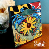 Sample of canvas wrap wall art of Blue Crab Maryland Black-eyed Susan from Citizen Pride