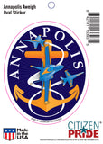 Blue Angels: Annapolis Aweigh Fouled Anchor Oval Sticker card, 7x9