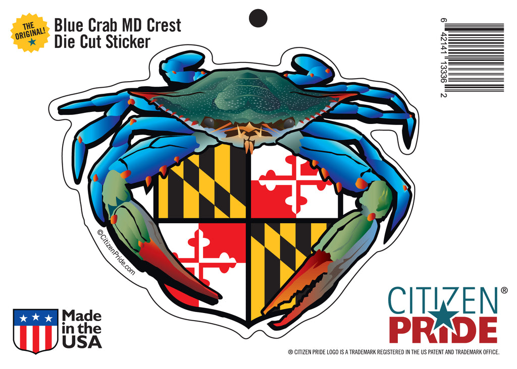 Maryland Orioles Crab Baseball Sticker Decal - 5"x4" Vinyl Die-Cut, Made In USA