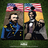 Lincoln & Grant Civil War Cornhole Board Vinyl Skin Wraps, 24x48"