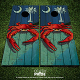 South Carolina Crab Cornhole Boards Vinyl Skin Wraps, 24x48"