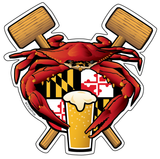 Maryland Crab Feast Crest sticker decal die cut vinyl, 4.5x4.5 inches 