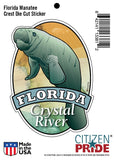 Package of the Measurements for Manatee Florida Crystal River sticker decal die cut vinyl, 3.7x5.1