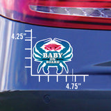 Baby On Board, Pink Crab, Car Sticker, 4.75x4.25, on a car