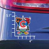 Chicago Sports Fan Crest Sticker, 4x5 size chart