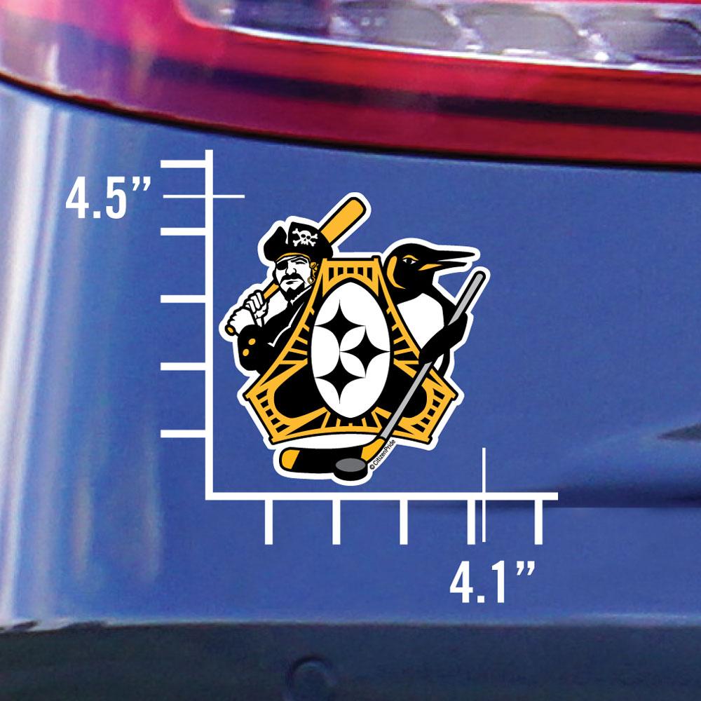 4.1x4.5 sticker, Pittsburgh Three Rivers Sisters, Steelers, Pirates ...