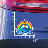 Unicorn Crab w/ Rainbow Die Cut Stickers, 5.2x4.1"