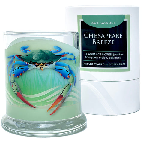 Luxury Soy Candle, Chesapeake Breeze, Hand Poured/Hand Labeled, Housed in Decorative Gift Packaging.