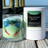 Luxury Soy Candle, Chesapeake Breeze, Hand Poured/Hand Labeled, Housed in Decorative Gift Packaging.
