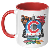 Chicago Sports Fan Crest, 11oz Accent Mug