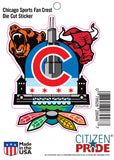 Chicago Sports Fan Crest Sticker card