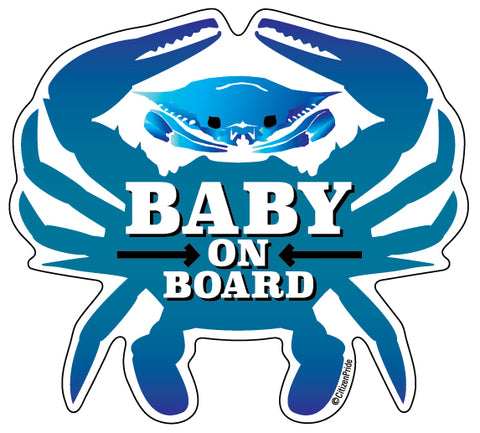 Baby On Board, Blue Crab, Car Sticker, 4.75x4.25, Maryland