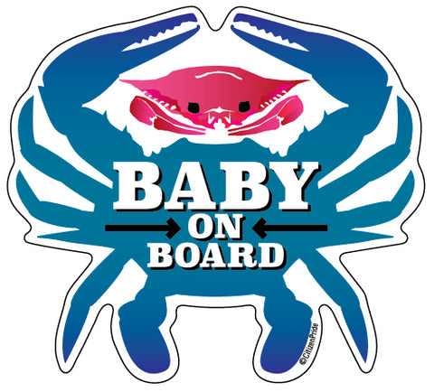 Baby On Board, Pink Crab, Car Sticker, 4.75x4.25